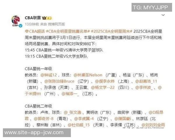 官方：2022年CBA全明星周末新锐赛名单